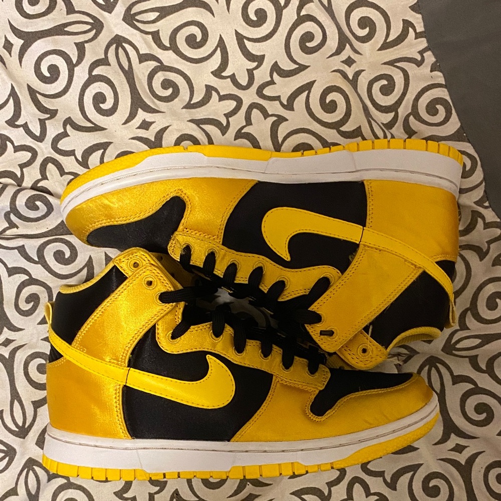 Nike Black and Yellow High-Top Sneakers